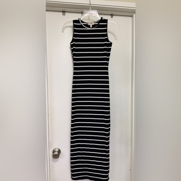 See You Monday Dresses & Skirts - See You Monday black/white striped body con sleeves dress - size S - maxi - NWT